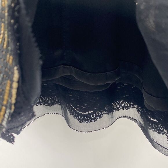 Aysha Tweed Sleeveless Dressy Mini Dress Metallic Weave Black Multi Size 2 - Picture 9 of 16